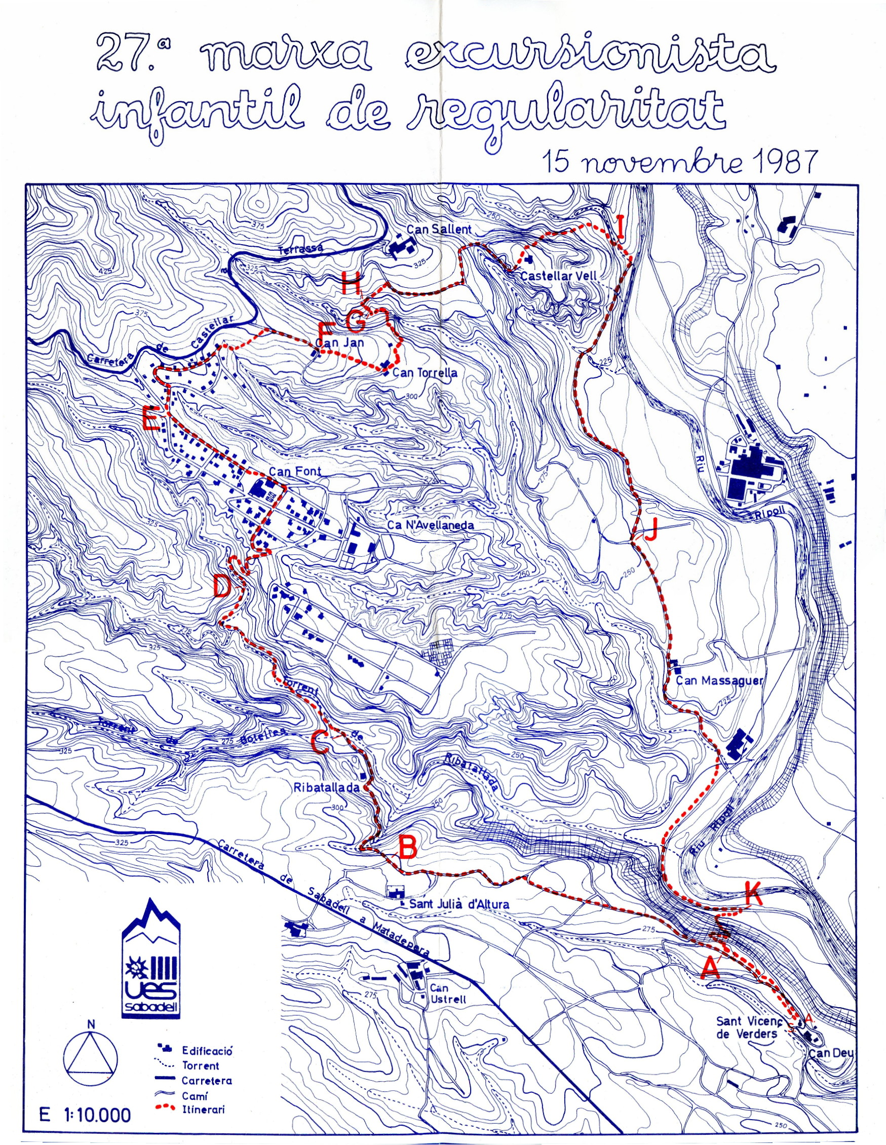27a Marxa Excursionista Infantil de Regularitat : 15 novembre 1987 - Portada